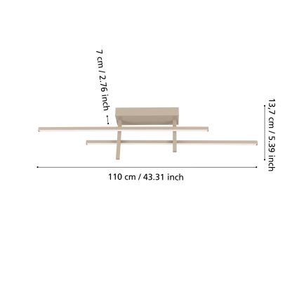 Eglo - Candeeiro de tecto LED/20W/230V bege
