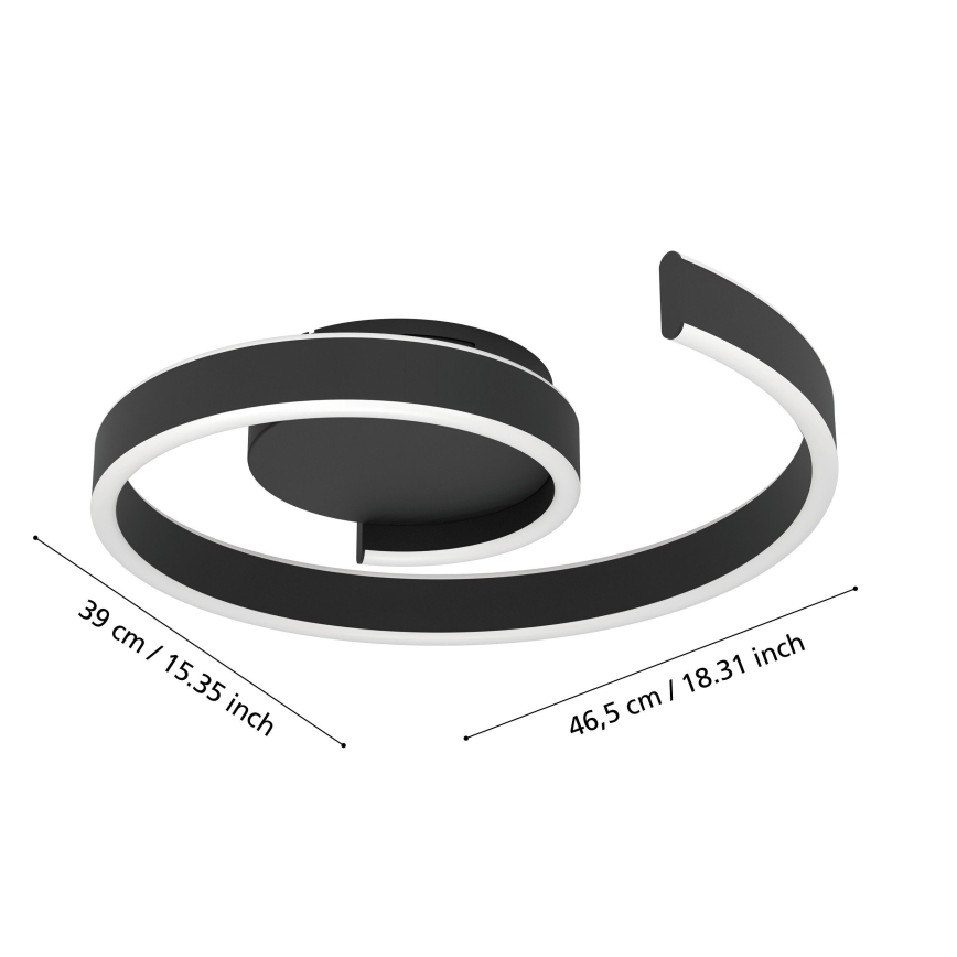 Eglo - Candeeiro de tecto LED RGBW dimerizável LED/37W/230V 3000-6500K preto