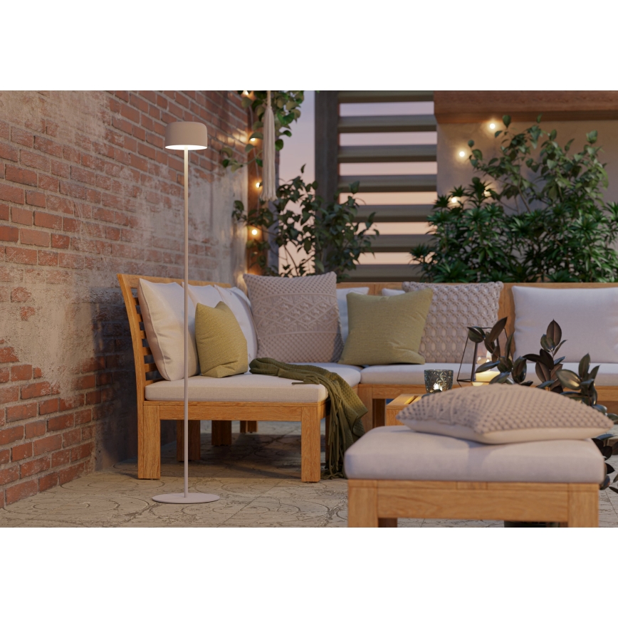 Eglo - Candeeiro de pé tátil recarregável por energia solar LED/2,8W/3,7V 1800 mAh IP44 branco