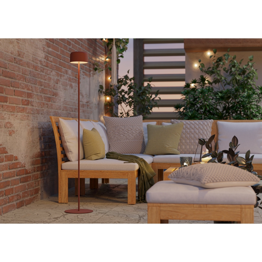 Eglo - Lâmpada de pé LED solar tátil recarregável/2,8W/3,7V 1800 mAh IP44 laranja