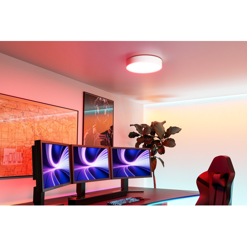 Eglo - Luminária de teto LED RGBW dimável/15W/230V 2700-6500K Ø 39 cm branca