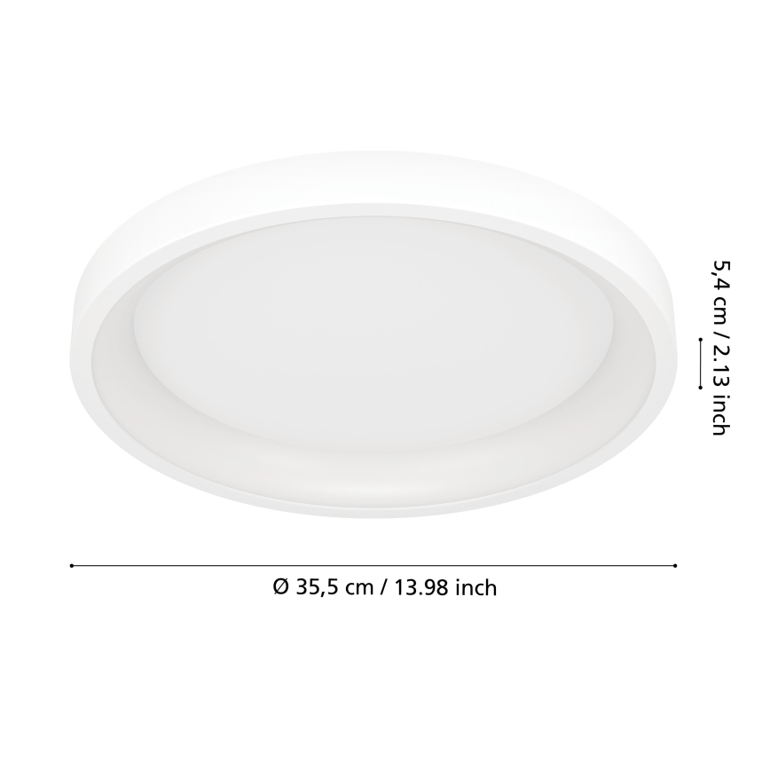 Eglo - LED RGBW Luminária de teto dimerizável LED/19,6W/230V 2700-6500K Ø 35 cm branca