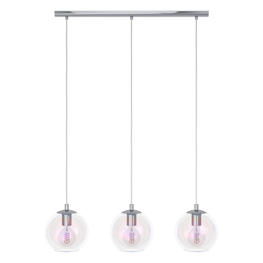 Eglo - Lustre em cabo 3xE27/60W/230V cromo brilhante