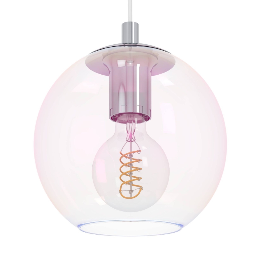 Eglo - Lustre suspenso por cabo 10xE27/60W/230V cromo brilhante/vidro transparente