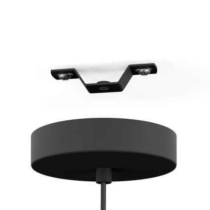 Eglo - Luminária pendente com cabo 1xE27/60W/230V preta/bege/fumê