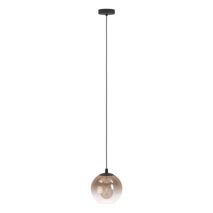 Eglo - Luminária pendente com cabo 1xE27/60W/230V preta/bege/fumê