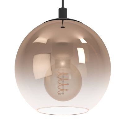 Eglo - Lustre suspenso por cabo 3xE27/60W/230V preto/bege/fumê