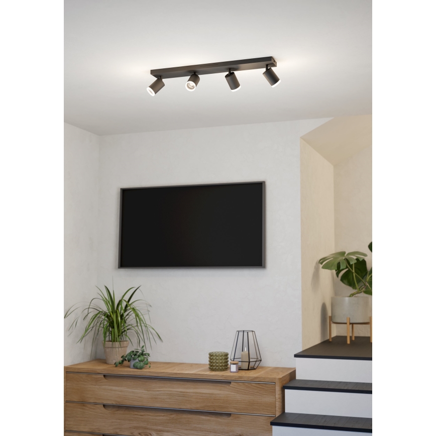 Eglo - Spot LED RGBW dimerizável 4xLED/3,7W/230V 2700-6500K preto