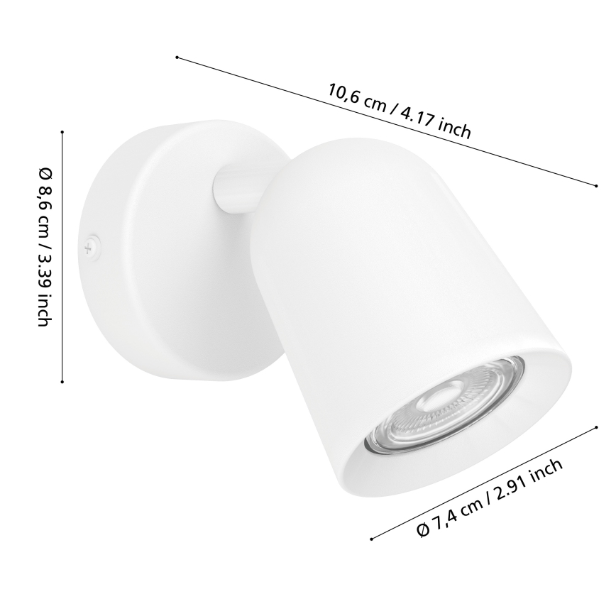 Eglo - Aplique de parede com foco 1xGU10/5W/230V branco