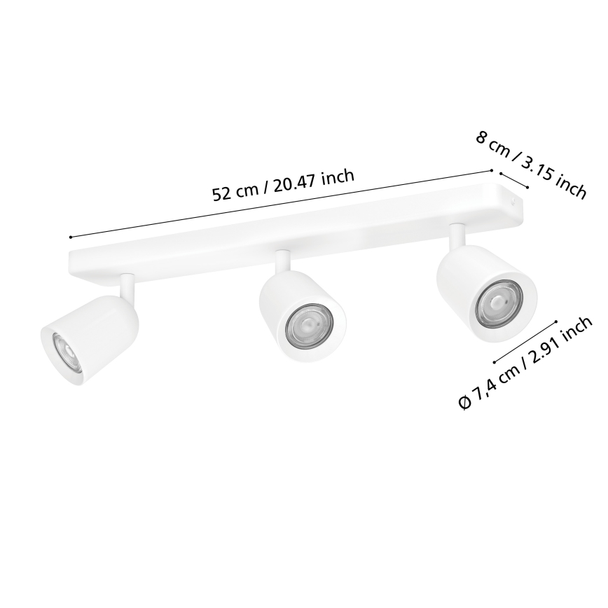 Eglo - Spot de teto 3xGU10/10W/230V branco