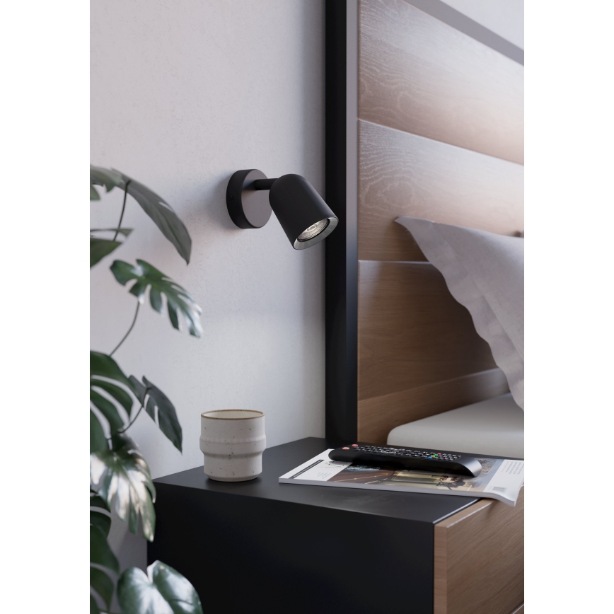 Eglo - Aplique de parede com foco 1xGU10/5W/230V, preto