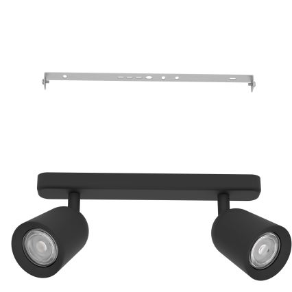 Eglo - Luminária direcionável 2xGU10/10W/230V preta