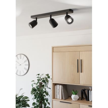 Eglo - Spot orientável 3xGU10/10W/230V preto