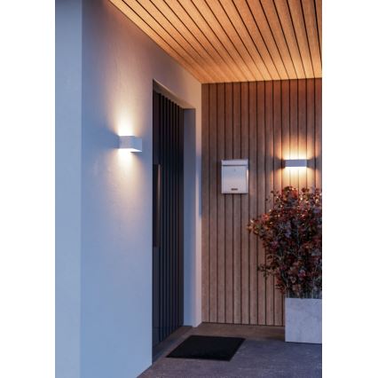 Eglo - Aplique de parede exterior LED RGBW dimerizável, 10W, 230V, 2700-6500K, IP55, branco