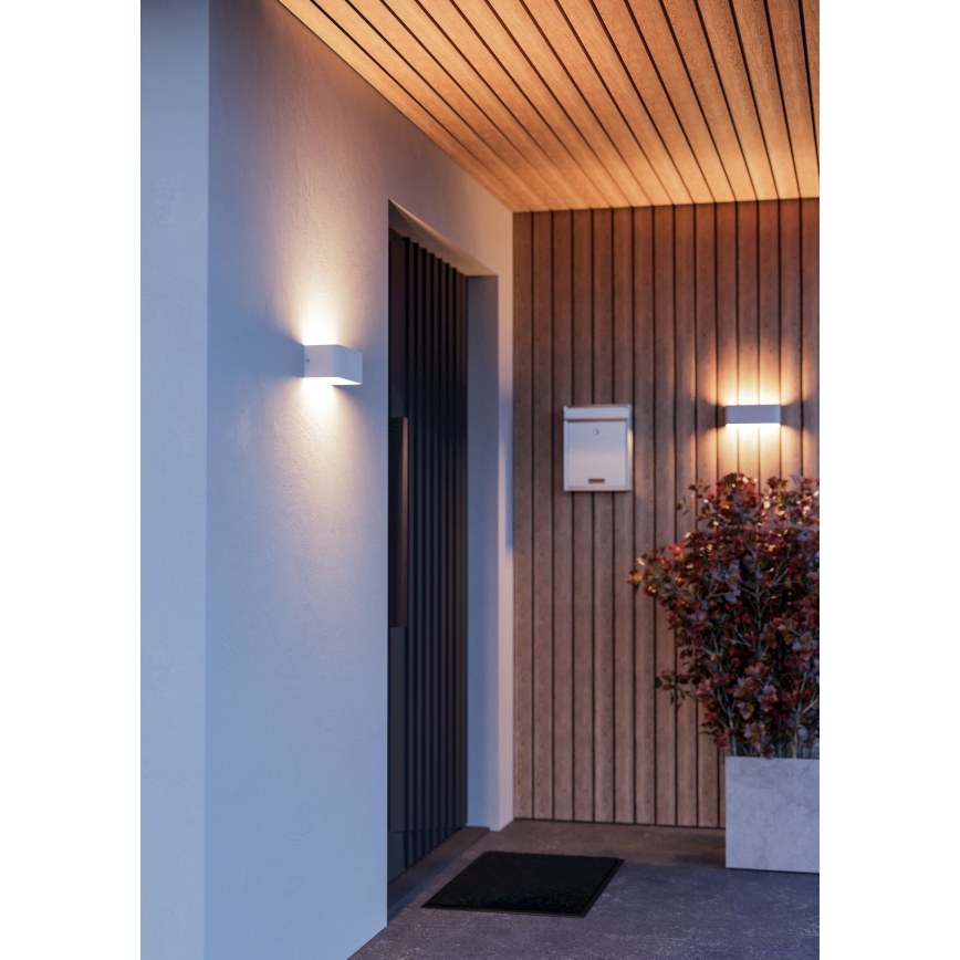 Eglo - Aplique de parede exterior LED RGBW dimerizável, 10W, 230V, 2700-6500K, IP55, branco