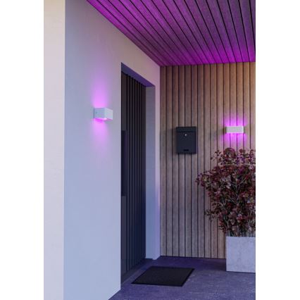 Eglo - Aplique de parede exterior LED RGBW dimerizável, 10W, 230V, 2700-6500K, IP55, branco