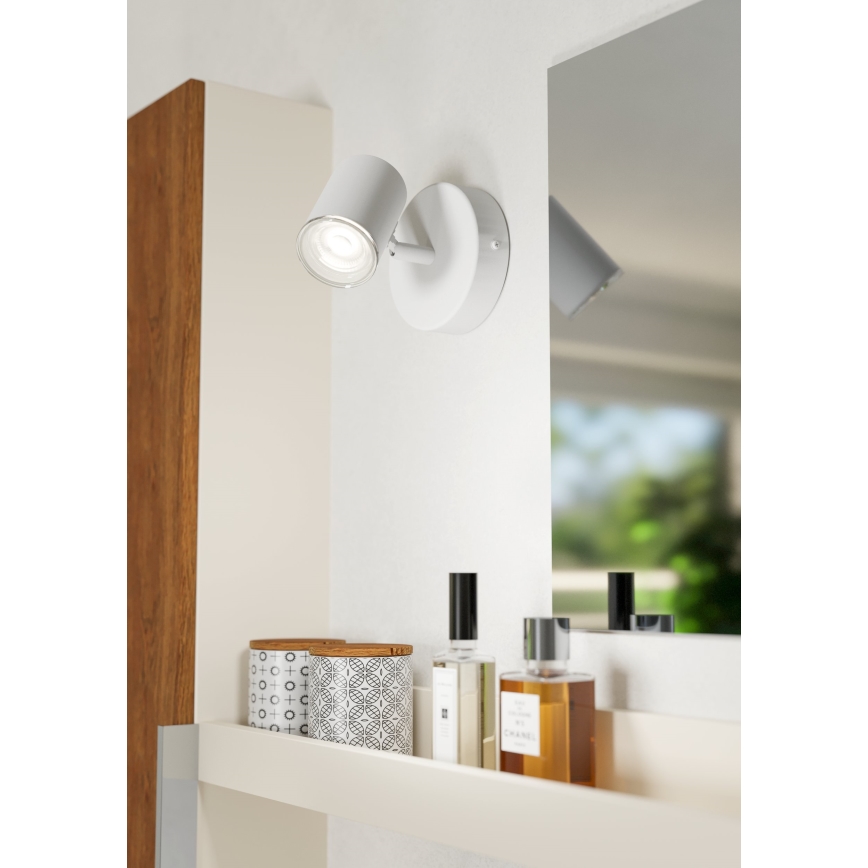 Eglo - Aplique de parede para casa de banho (spot) 1xGU10/5W/230V IP44 branco