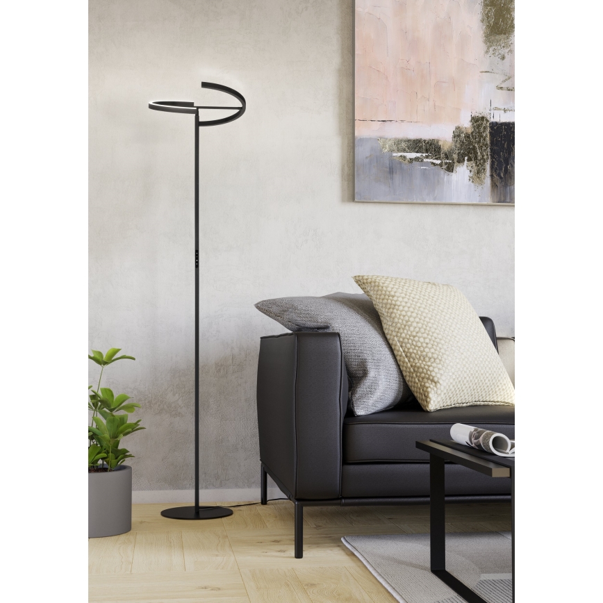 Eglo - Candeeiro de pé LED dimerizável 2xLED/8,8W/230V preto