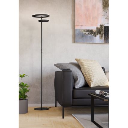 Eglo - Candeeiro de pé LED dimerizável LED/16W/230V + LED/12W preto