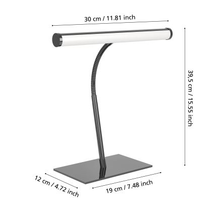 Eglo - Candeeiro de mesa LED tátil dimerizável LED/5W/230V 2700/4000/6500K preto