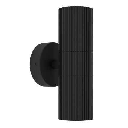 Eglo - Aplique de parede exterior 2xGU10/28W/230V IP44 preto