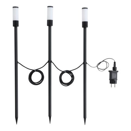 Eglo - Conjunto de 3 candeeiros LED para exterior LED/1W/230V IP44 pretos