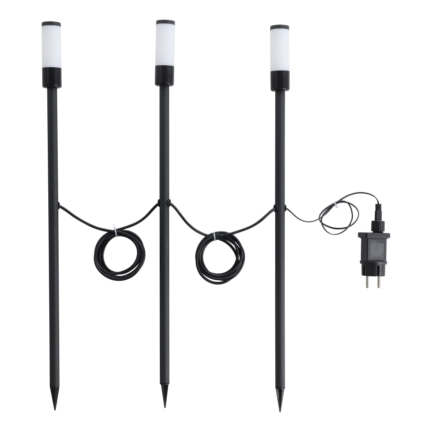 Eglo - Conjunto de 3 candeeiros LED para exterior LED/1W/230V IP44 pretos
