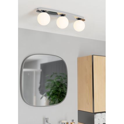 Eglo - Candeeiro de teto LED para casa de banho 3xG9/4,2W/230V IP44 cromado brilhante