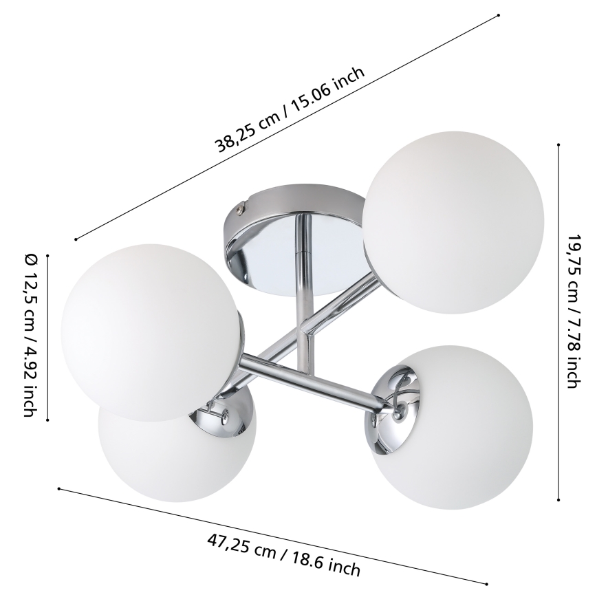 Eglo - Plafon LED para casa de banho 4xG9/4,2W/230V IP44 cromo brilhante