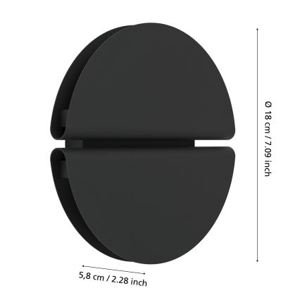 Eglo - Aplique de parede LED para exterior LED/4,5W/230V 2700/4000/6500K IP44 preto