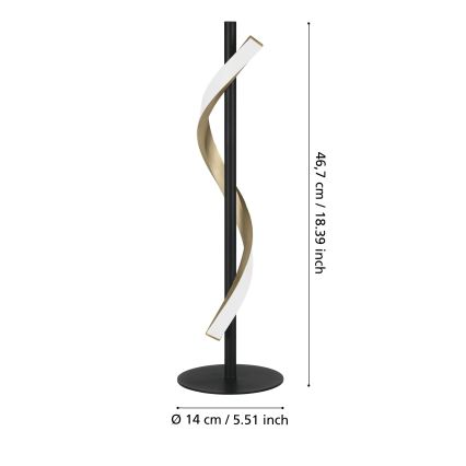 Eglo - Candeeiro de mesa LED dimerizável LED/8,8W/230V 2700/4000/6500K preto/dourado