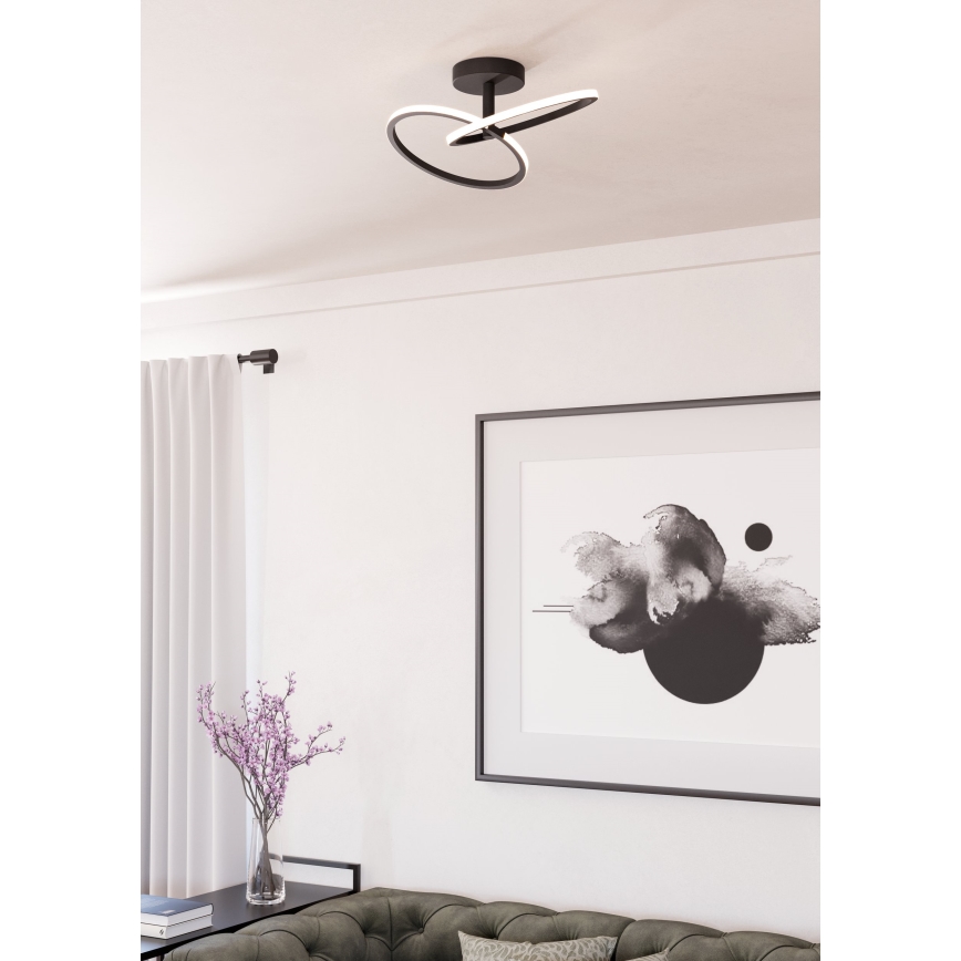 Eglo - Luminária de teto LED/12W/230V 2700/4000/6500K preta