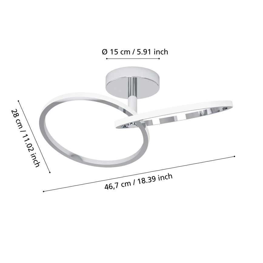 Eglo - Candeeiro de tecto LED/12W/230V 2700/4000/6500K cromado brilhante