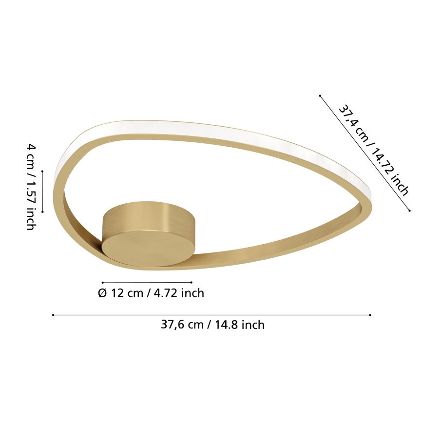 Eglo - Candeeiro de tecto LED/9,7W/230V Ø 37,5 cm dourado