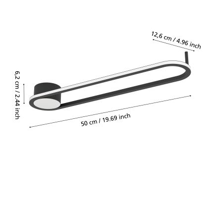 Eglo - Candeeiro de teto LED/24W/230V 2700/4000/6500K preto