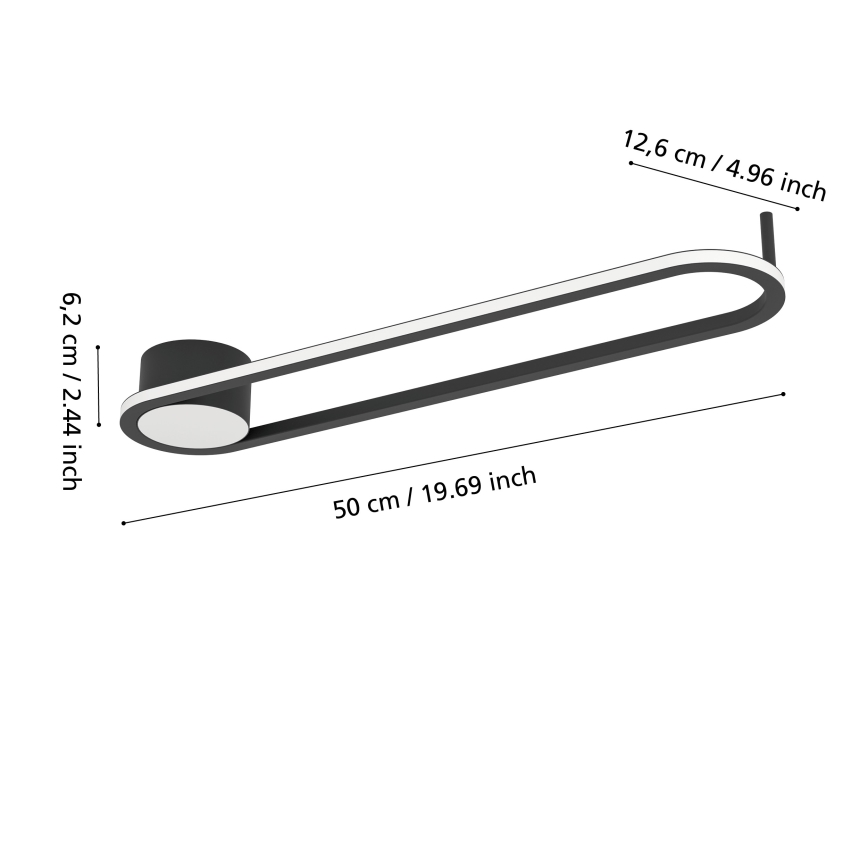 Eglo - Candeeiro de teto LED/24W/230V 2700/4000/6500K preto