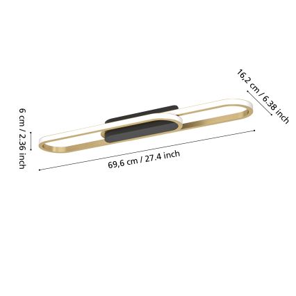 Eglo - Candeeiro de tecto LED/20W/230V 2700/4000/6500K dourado