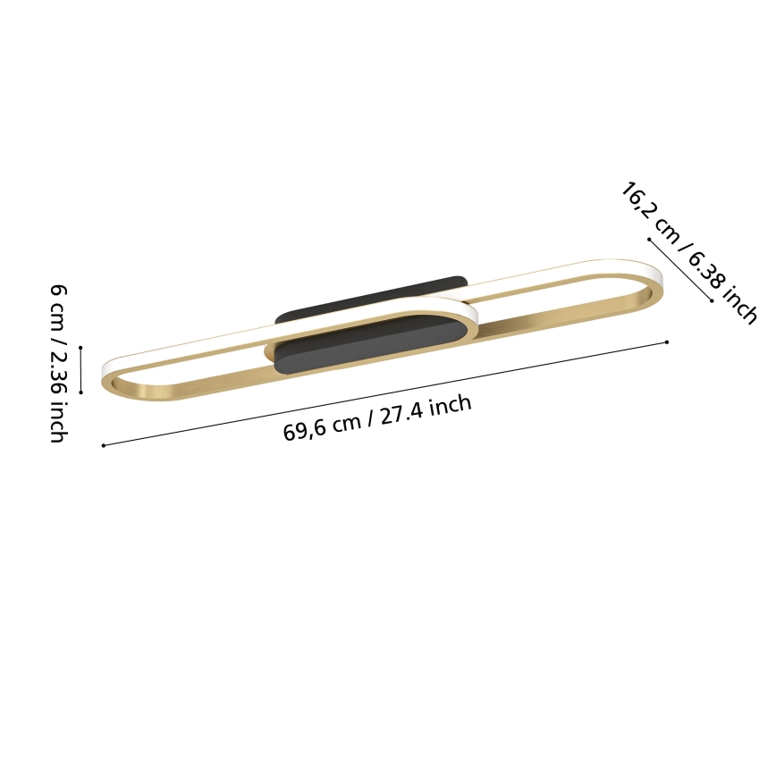 Eglo - Candeeiro de tecto LED/20W/230V 2700/4000/6500K dourado