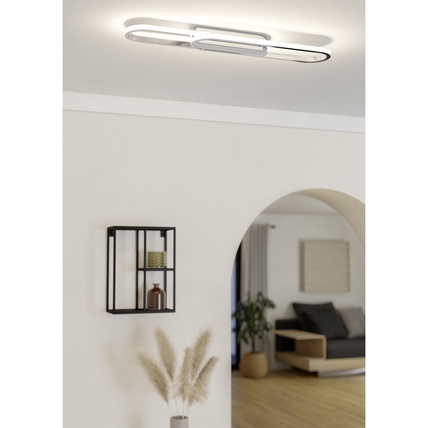 Eglo - Candeeiro de tecto LED 20W/230V 2700/4000/6500K cromado brilhante