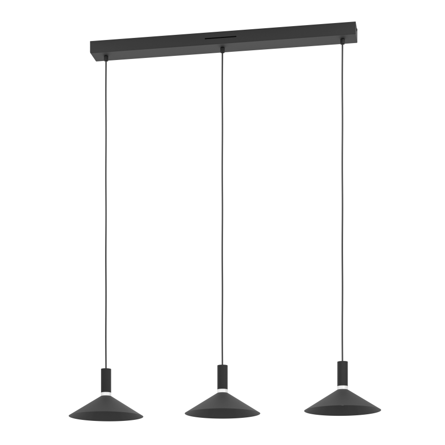 Eglo - Lustre LED RGBW regulável suspenso por cabo 3xLED/7,5W/230V 2700-6500K preto