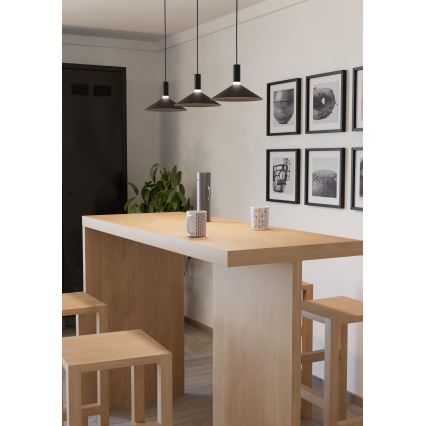 Eglo - Lustre LED RGBW regulável suspenso por cabo 3xLED/7,5W/230V 2700-6500K preto