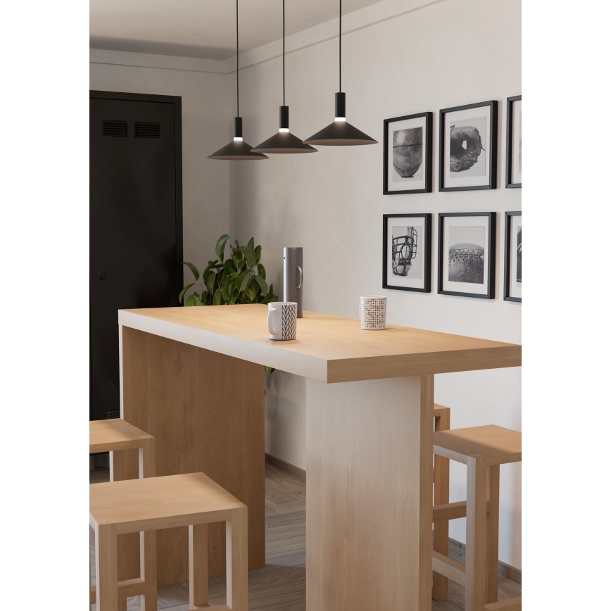 Eglo - Lustre LED RGBW regulável suspenso por cabo 3xLED/7,5W/230V 2700-6500K preto