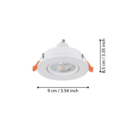 Eglo - Spot de embutir LED 1xGU10/4,5W/230V branco