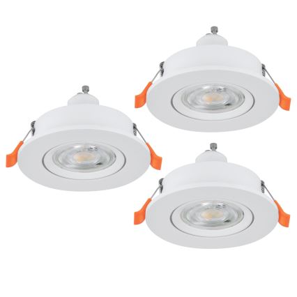 Eglo - Conjunto de 3 spots LED embutidos 1xGU10/4,5W/230V branco