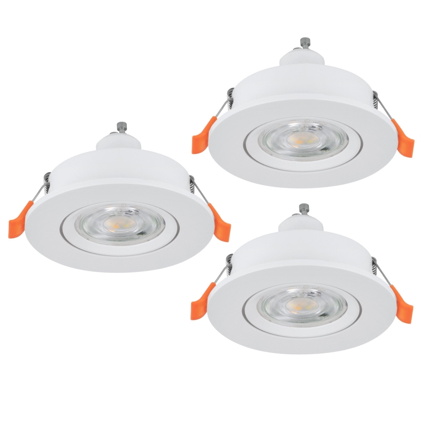 Eglo - Conjunto de 3 spots LED embutidos 1xGU10/4,5W/230V branco
