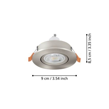 Eglo - Spot LED encastrável 1xGU10/4,5W/230V cromo mate