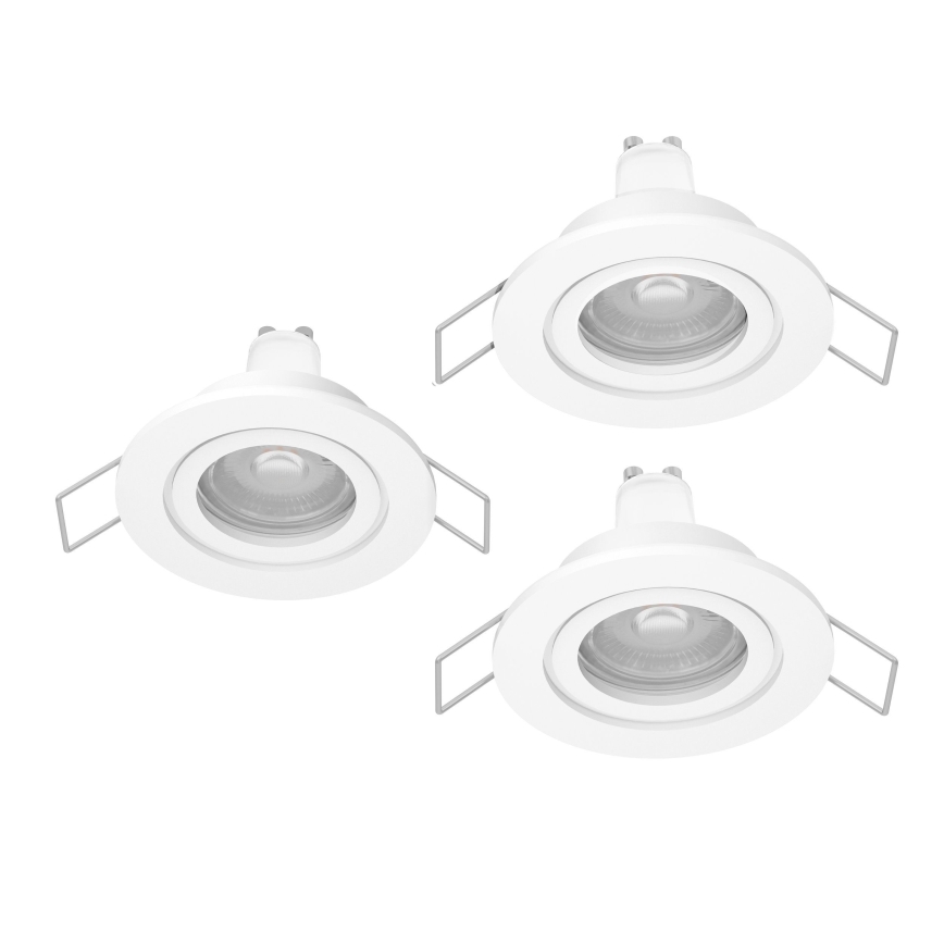 Eglo - Conjunto de 3 spots LED encastráveis para casa de banho, cada um 1x GU10/4,5W/230V, IP44, branco
