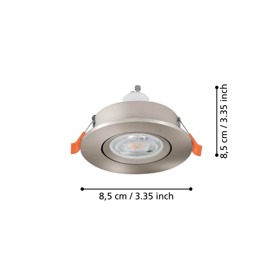Eglo - Spot LED encastrável para casa de banho 1xGU10/4,5W/230V IP44 cromado fosco