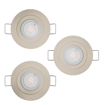 Eglo - Conjunto de 3 spots LED encastráveis para casa de banho 1xGU10/4,5W/230V IP44 cromado mate