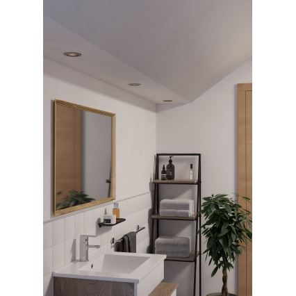 Eglo - Conjunto de 3 spots LED encastráveis para casa de banho 1xGU10/4,5W/230V IP44 cromado mate